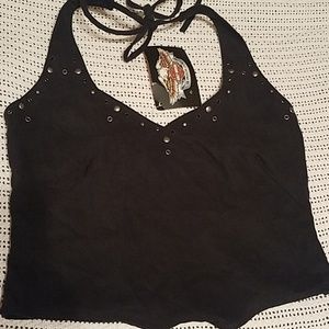 Harley Davidson Faux Suede halter Top - New with t